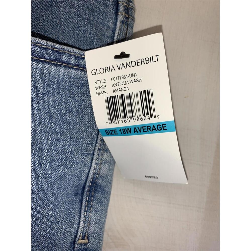 Gloria Vanderbilt Amanda Stretch Slimming Blue Jeans Size 18 NWT-6197 - Picture 2 of 10